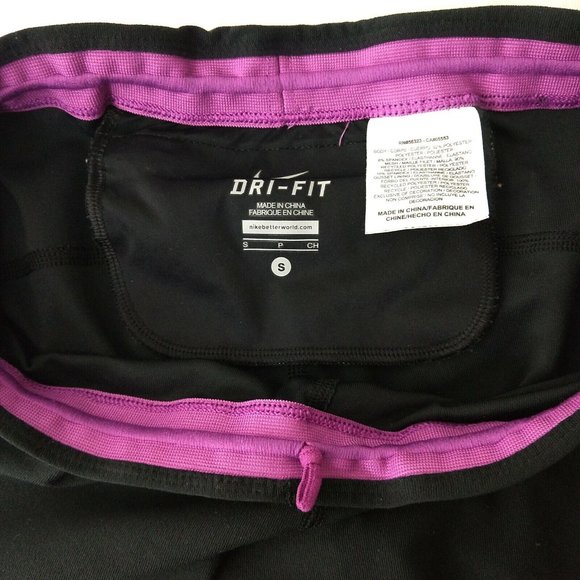 NIKE Dri-Fit Women's Epic Mesh Insert Capri Leggings Reflective Black Sz S (26") - Picture 4 of 12